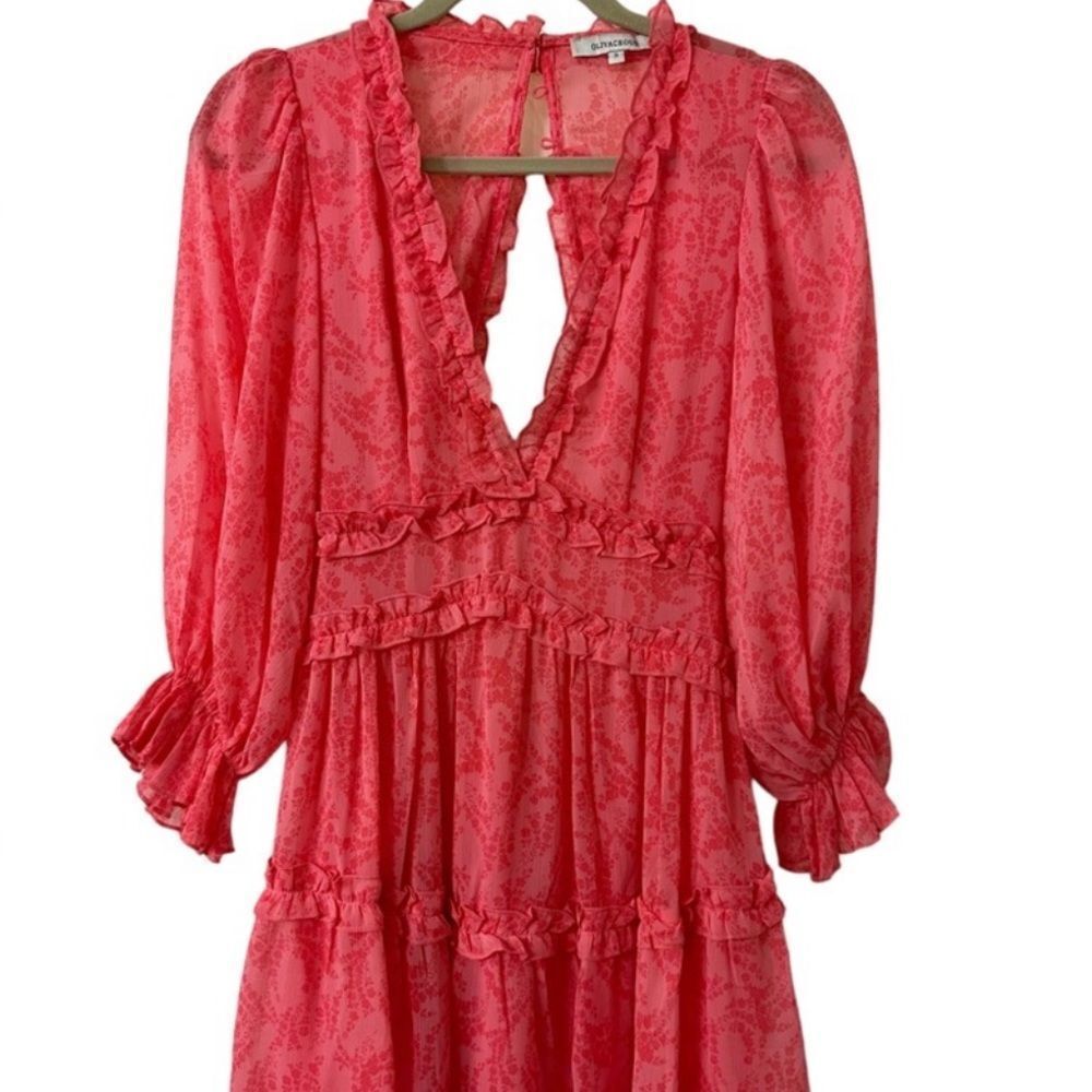NWOT RARE Olivaceous Open Back Long-Sleeve Mini Dress Size S - Picture 2 of 13